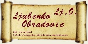 Ljubenko Obradović vizit kartica